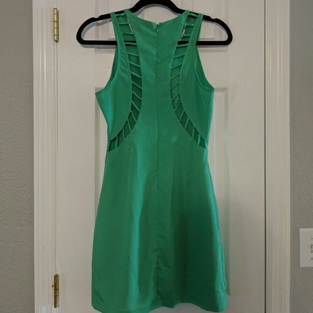 Green sundress with cut outs on the back size S